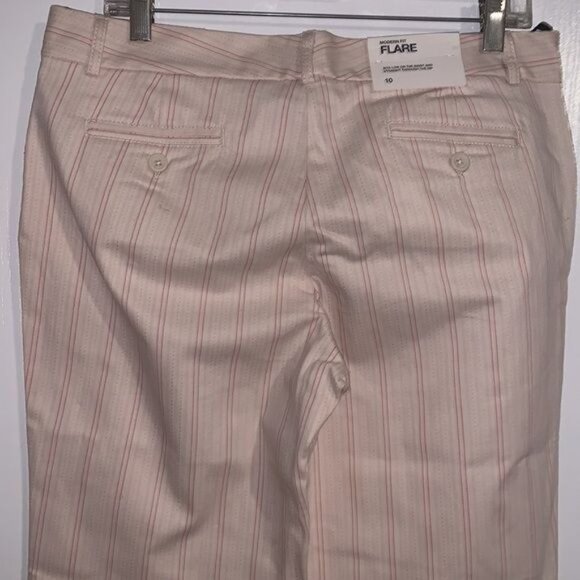 Gap Womens Beige & Pink Striped Stretch Pants Size 10 - Picture 8 of 12
